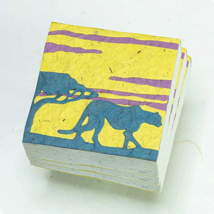 Savannah Sunset Eco-friendly Scratch Pads - Cheetah - Yellow - Set of 3