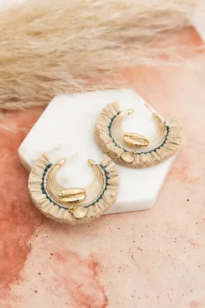 Seashell Raffia Earrings