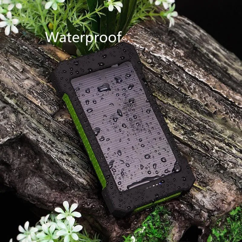 Solar Power Bank With 20000 mAh Waterproof Battery