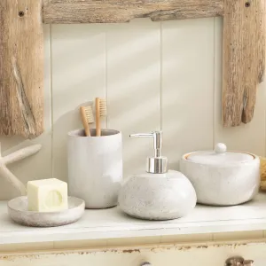 Stone Effect Ceramic Bathroom Accessory Set