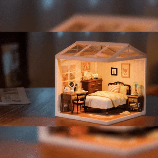 Sweet Dream Bedroom | Rolife Super Creator DW009 DIY Stackable Dollhouse Miniatures Kit