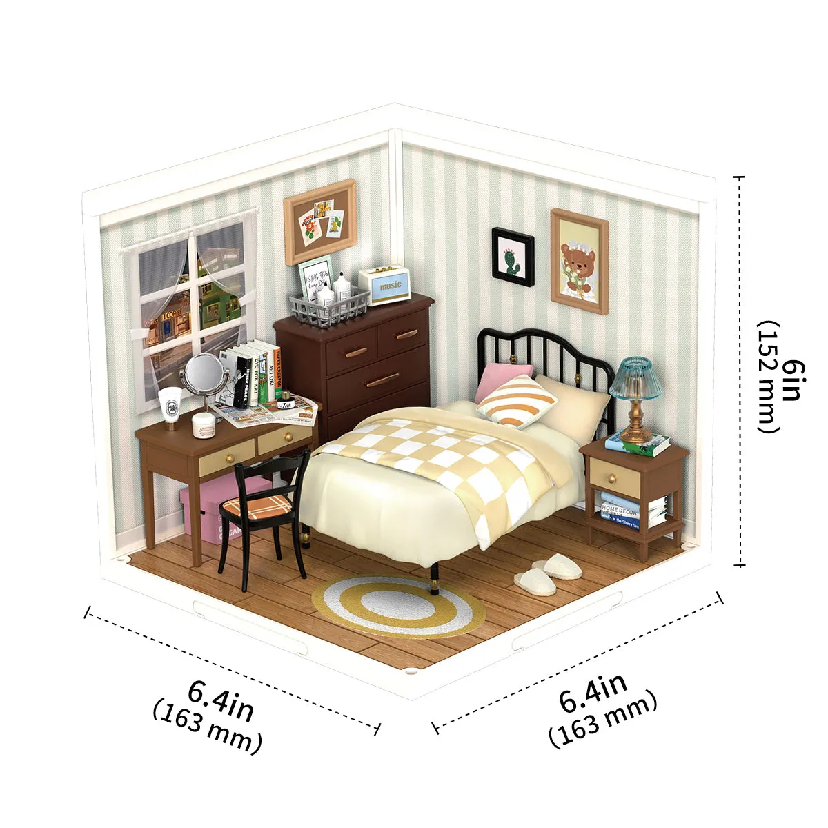 Sweet Dream Bedroom | Rolife Super Creator DW009 DIY Stackable Dollhouse Miniatures Kit