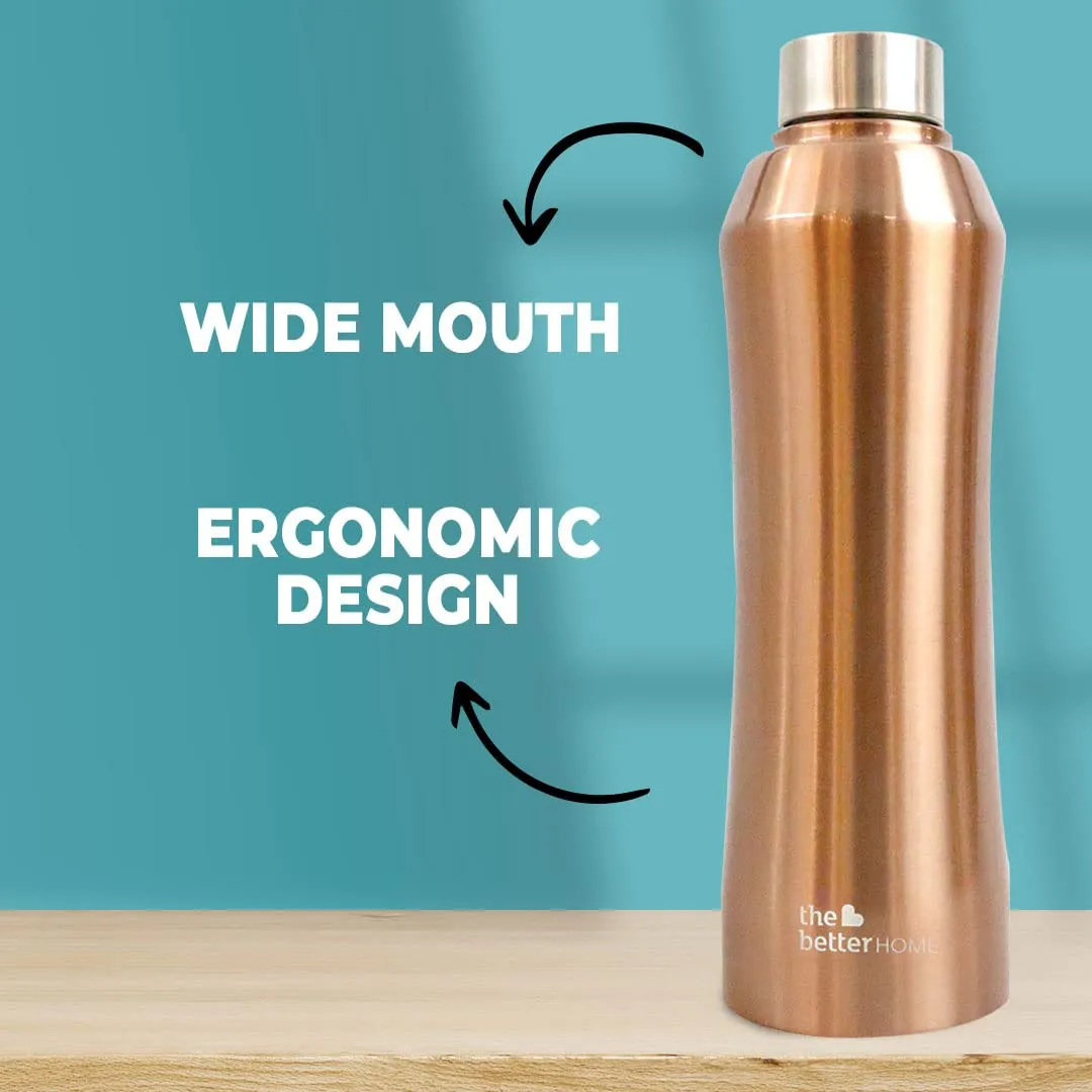 The Better Home 1000 Stainless Steel Water Bottle 1 Litre - Gold | Eco-Friendly, Non-Toxic & BPA Free Water Bottles 1  Litre | Rust-Proof, Lightweight, Leak-Proof & Durable| Pack of 2