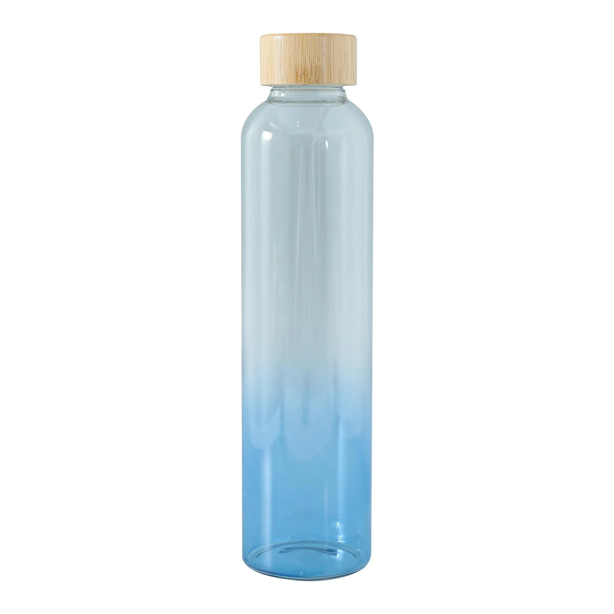 The Better Home Borosilicate Glass Water Bottle | 500ml | Bamboo Lid | Fridge Water Bottles for Men, Women | BabyBlue