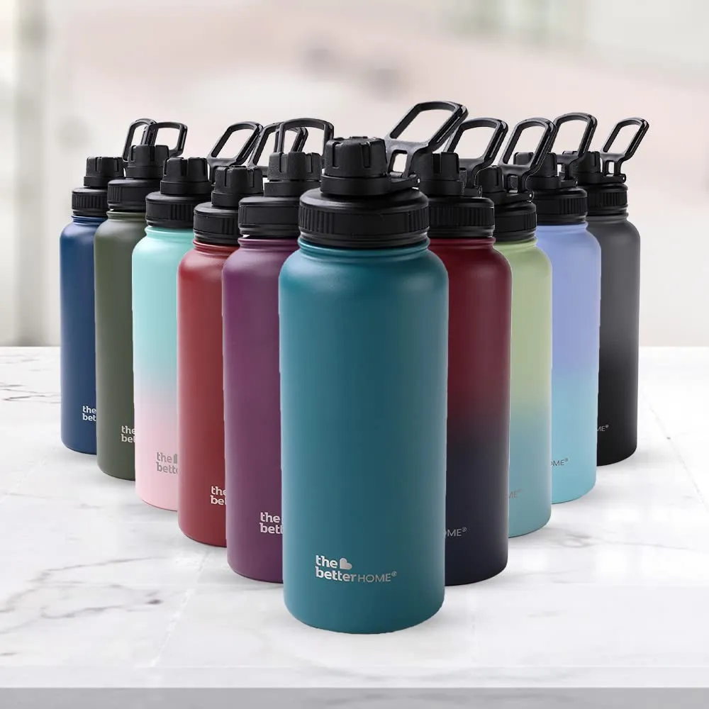 The Better Home Insulated Water Bottle 1 Litre | Double Wall Hot and Cold Water for Home, Gym, Office | Easy to Carry & Store | Insulated Stainless Steel Bottle (Pack of 1, Teal)