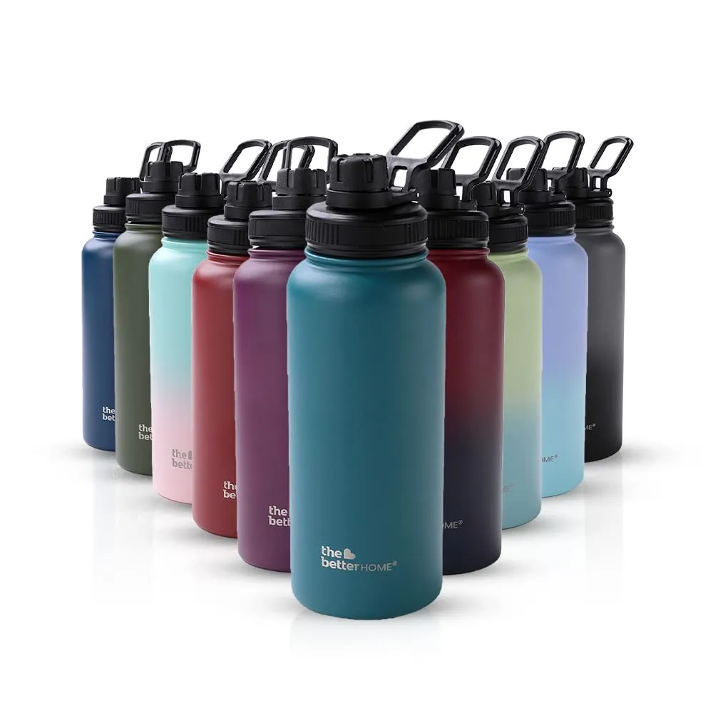 The Better Home Insulated Water Bottle 1 Litre | Double Wall Hot and Cold Water for Home, Gym, Office | Easy to Carry & Store | Insulated Stainless Steel Bottle (Pack of 1, Teal)