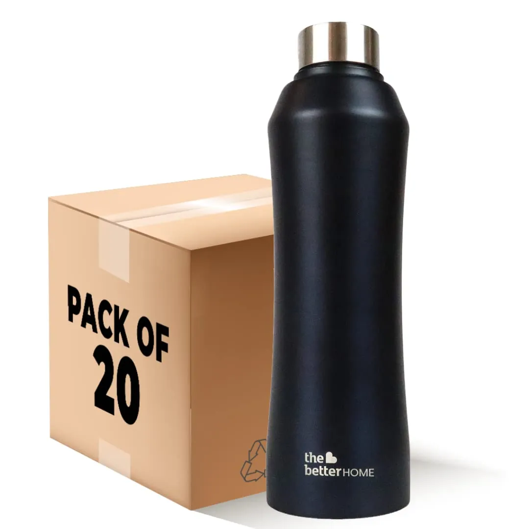 The Better Home Stainless Steel Water Bottle 1 Litre | Non-Toxic & BPA Free Water Bottles 1  Litre | Rust-Proof, Lightweight, Leak-Proof & Durable Steel Bottle For Home, Office & School (Pack of 20)