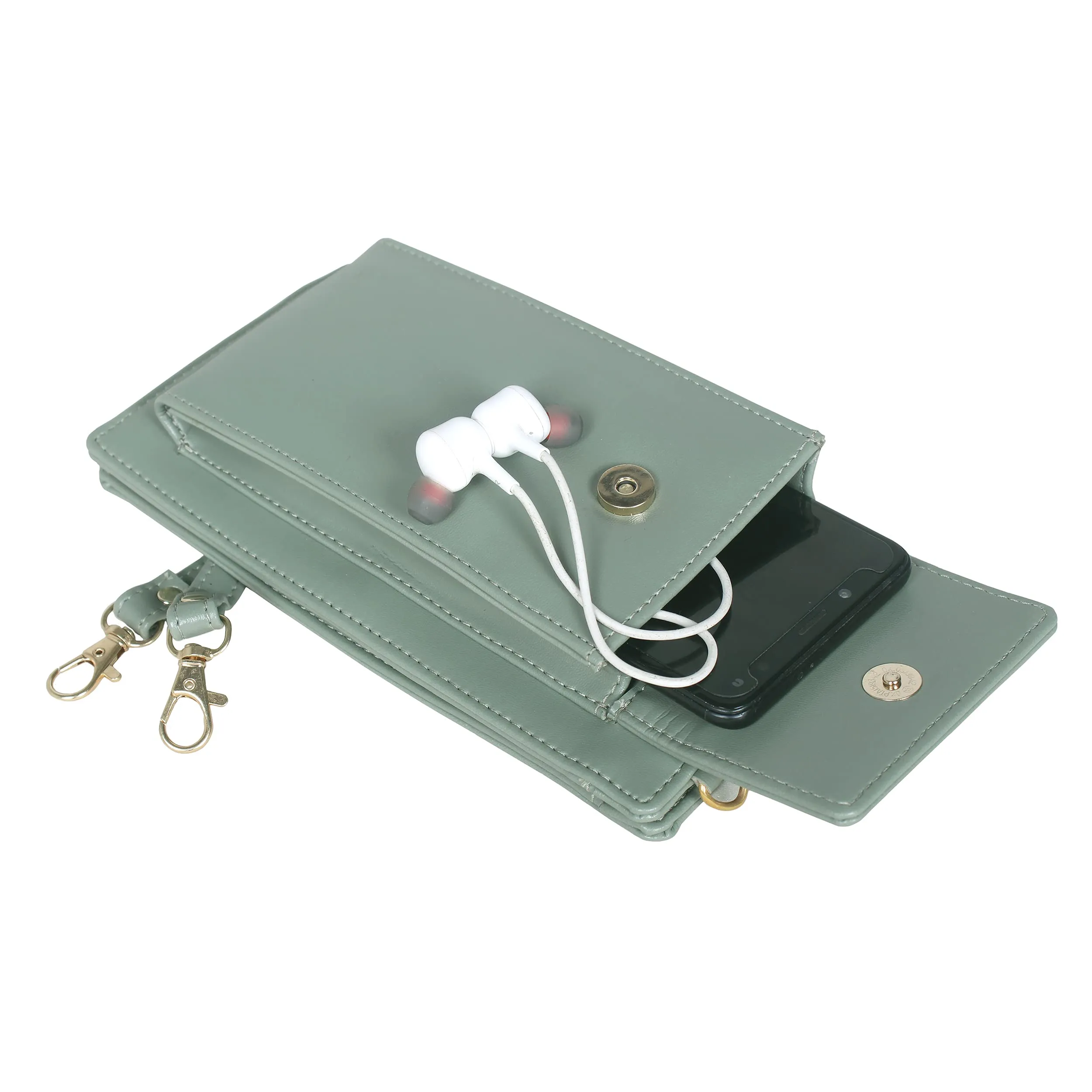 THE CLOWNFISH Adora Women Wallet/Sling Bag With Front Phone Pocket (Pistachio Green)