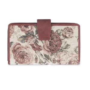 THE CLOWNFISH Filipia Ladies Wallet Womens Wrist Clutch Purse (Brown- Floral)