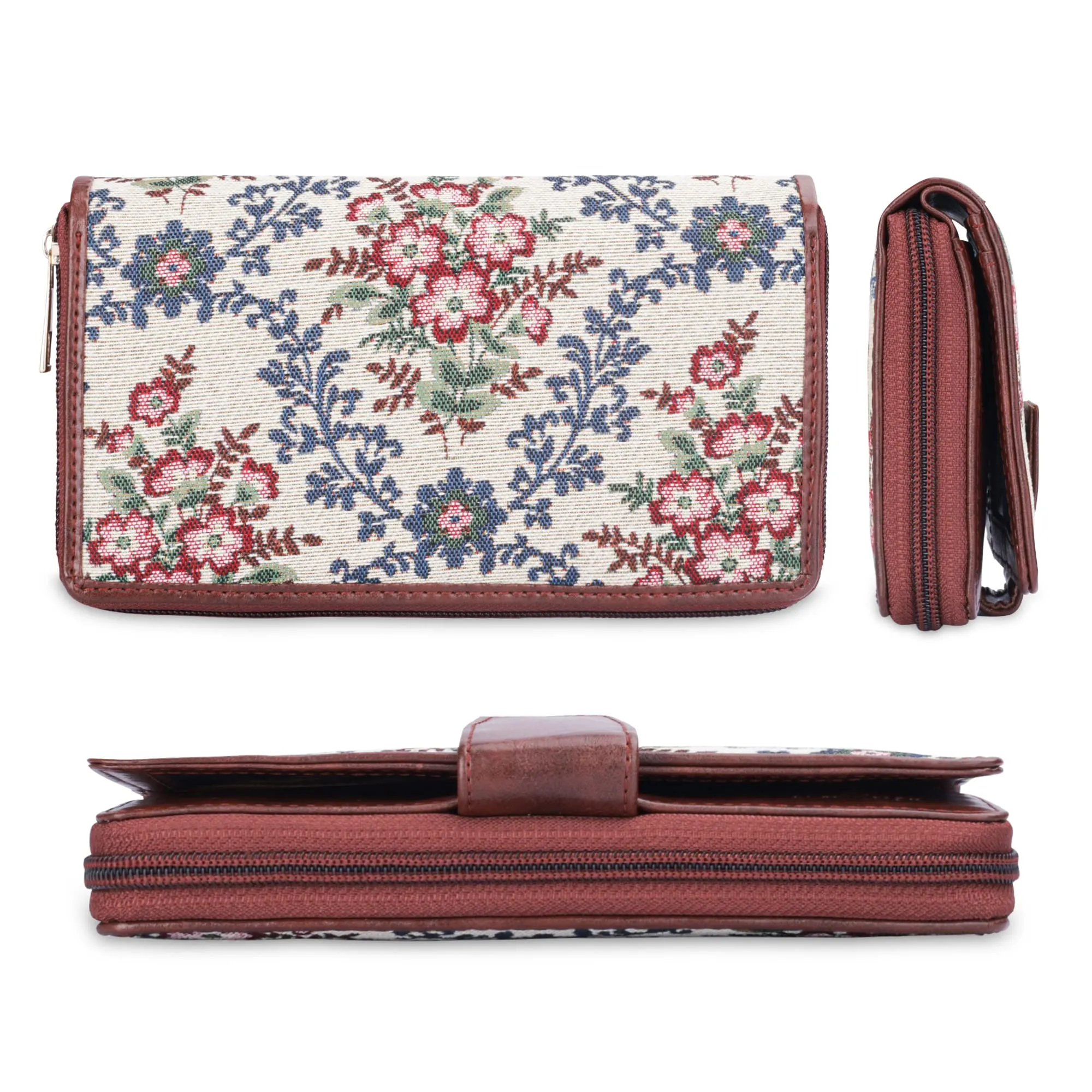 THE CLOWNFISH Filipia Ladies wallet Womens Wrist Clutch Purse (Pink-Floral)