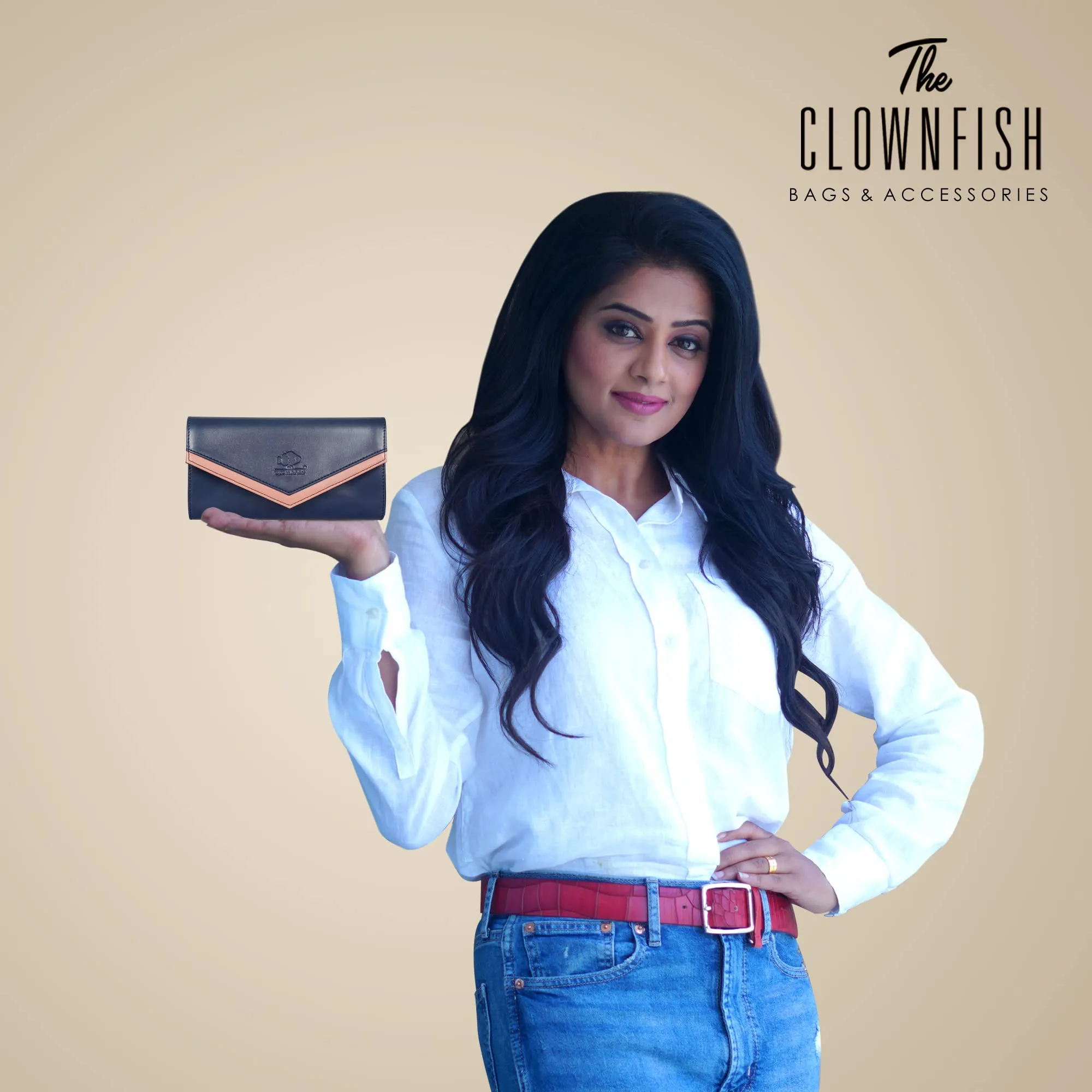 THE CLOWNFISH Lucia Collection Womens Wallet Clutch Ladies Purse with multiple card slots (Olive Green)