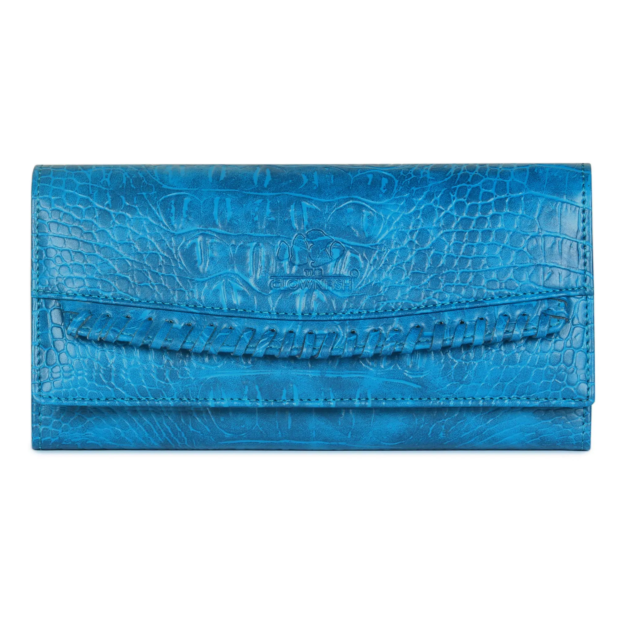 THE CLOWNFISH Octavia Womens Wallet Clutch Ladies Purse with Card holders (Olympic Blue)