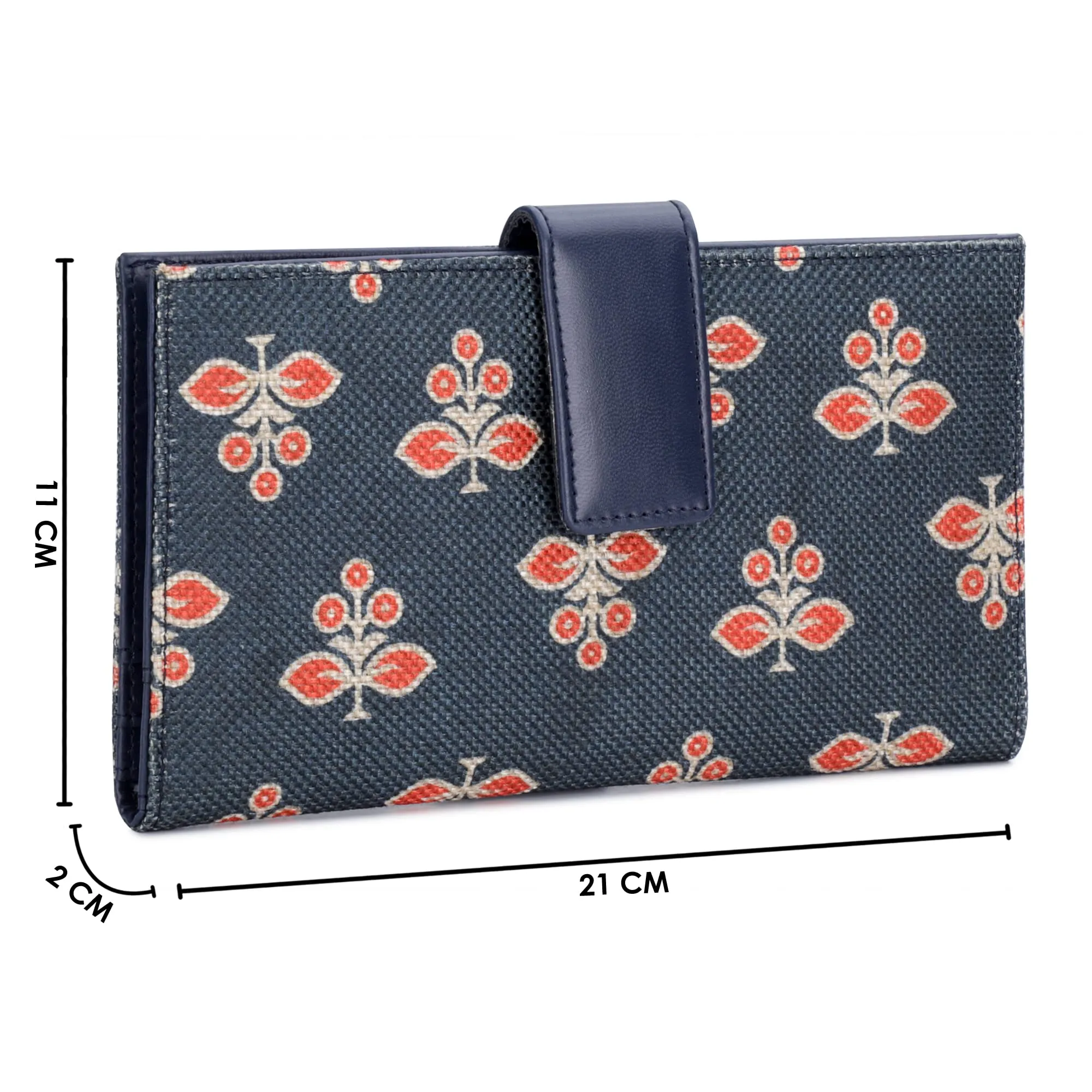 THE CLOWNFISH Orlanda Collection Printed Handicraft Fabric Womens Wallet Clutch Ladies Purse with Multiple Card holders (Cream)