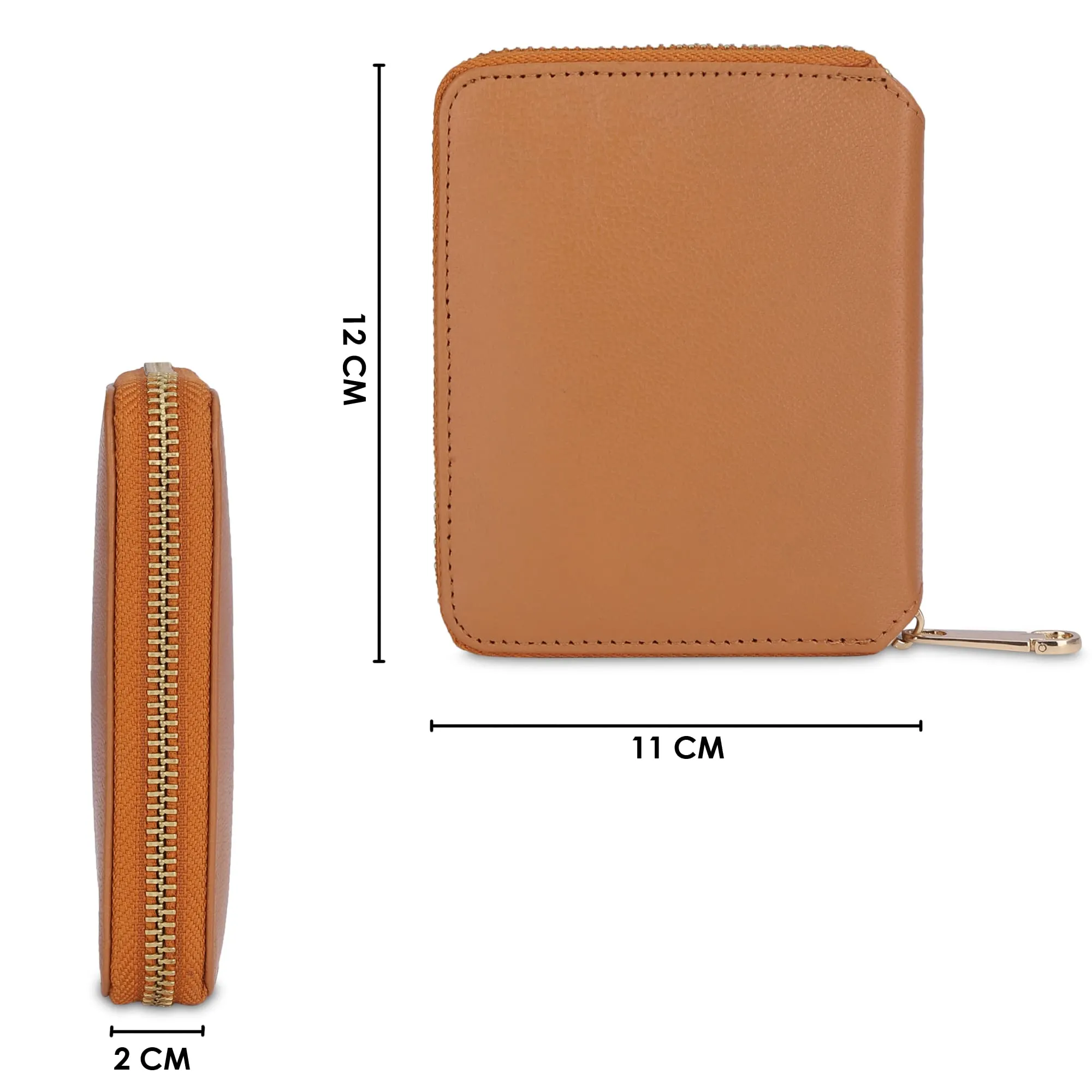 The Clownfish Zia Genuine Leather Bi-Fold Zip Around Wallet for Women with Multiple Card Slots & Coin Pocket (Rust)