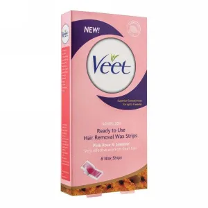 VEET BODY STRIPS PINK ROSE & JASMINE 8WAX STRIPS