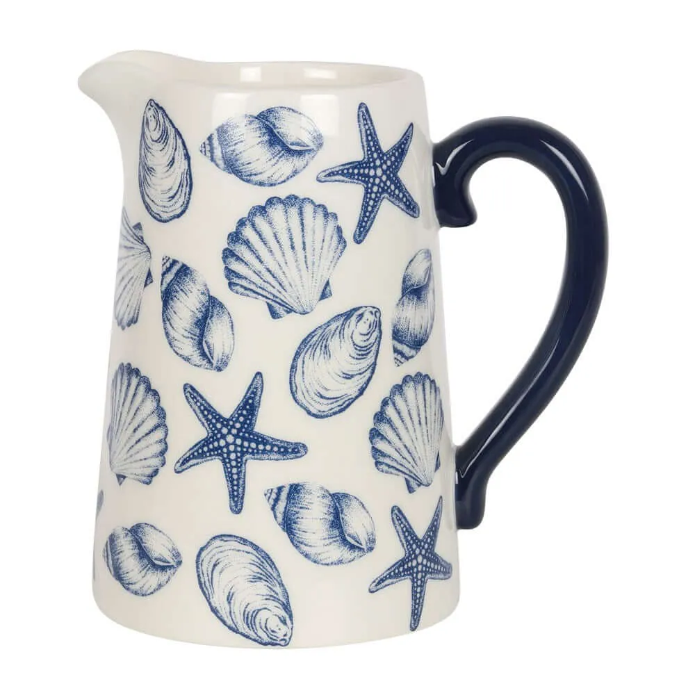 White Ceramic Jug with Nautical Detail