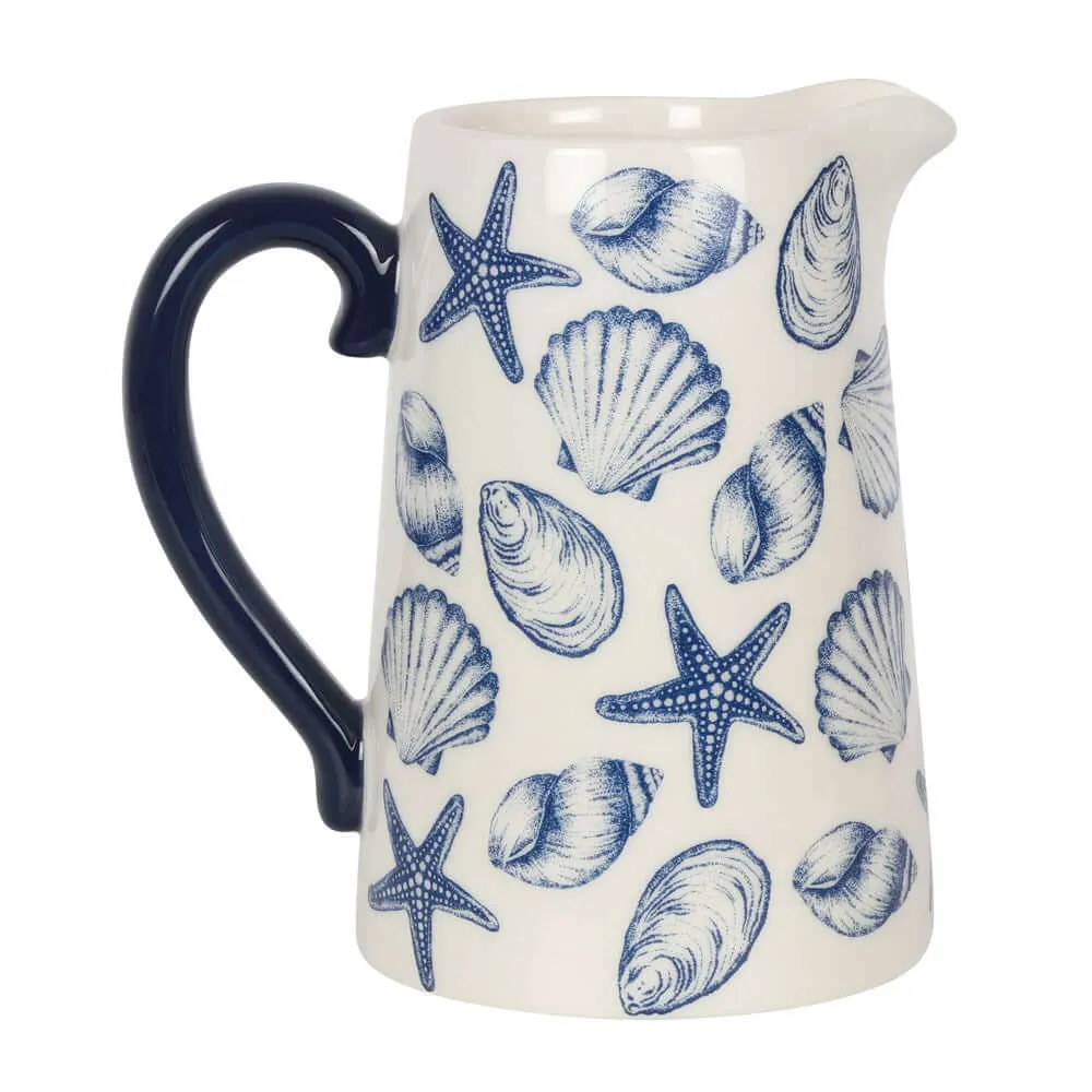 White Ceramic Jug with Nautical Detail