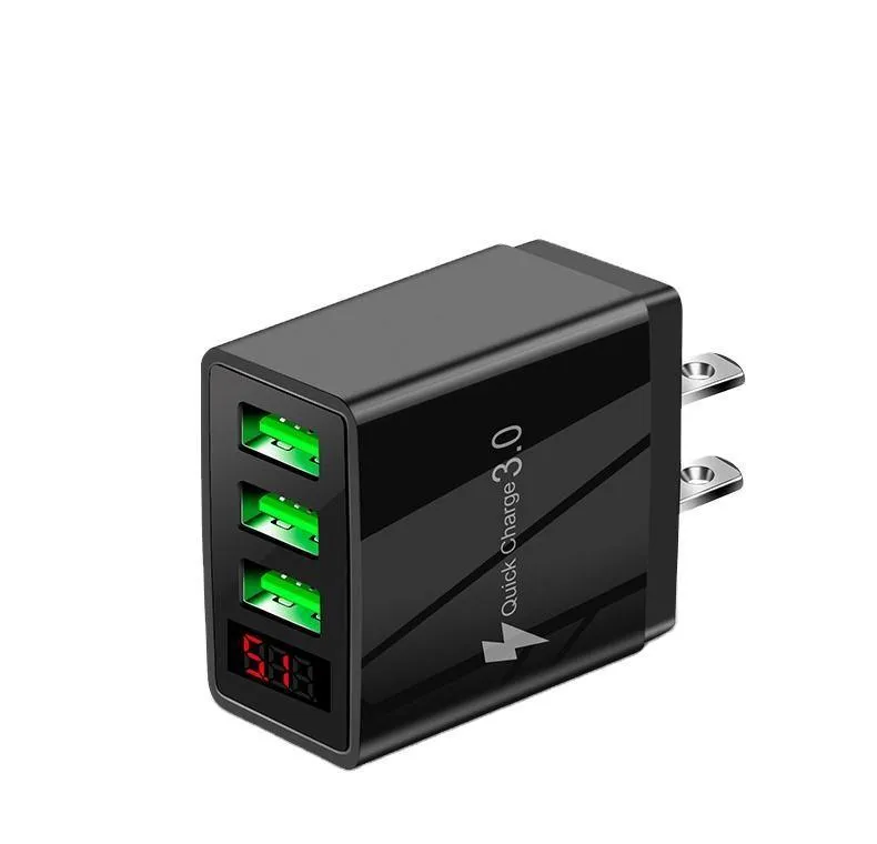 Wholesale 3-Port Quick Charge Wall Charger with LED Display - PBG