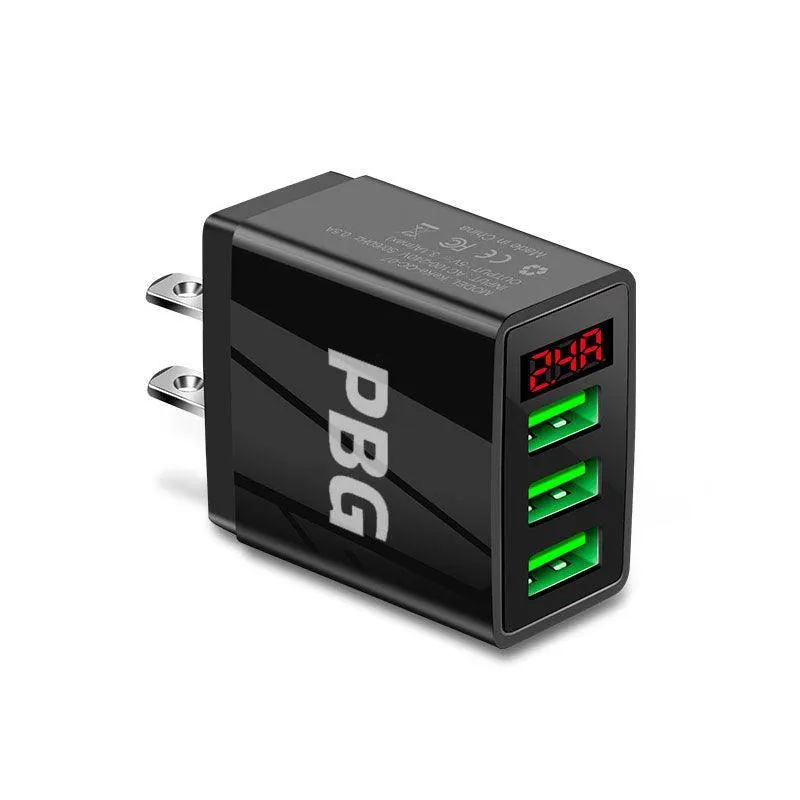 Wholesale 3-Port Quick Charge Wall Charger with LED Display - PBG